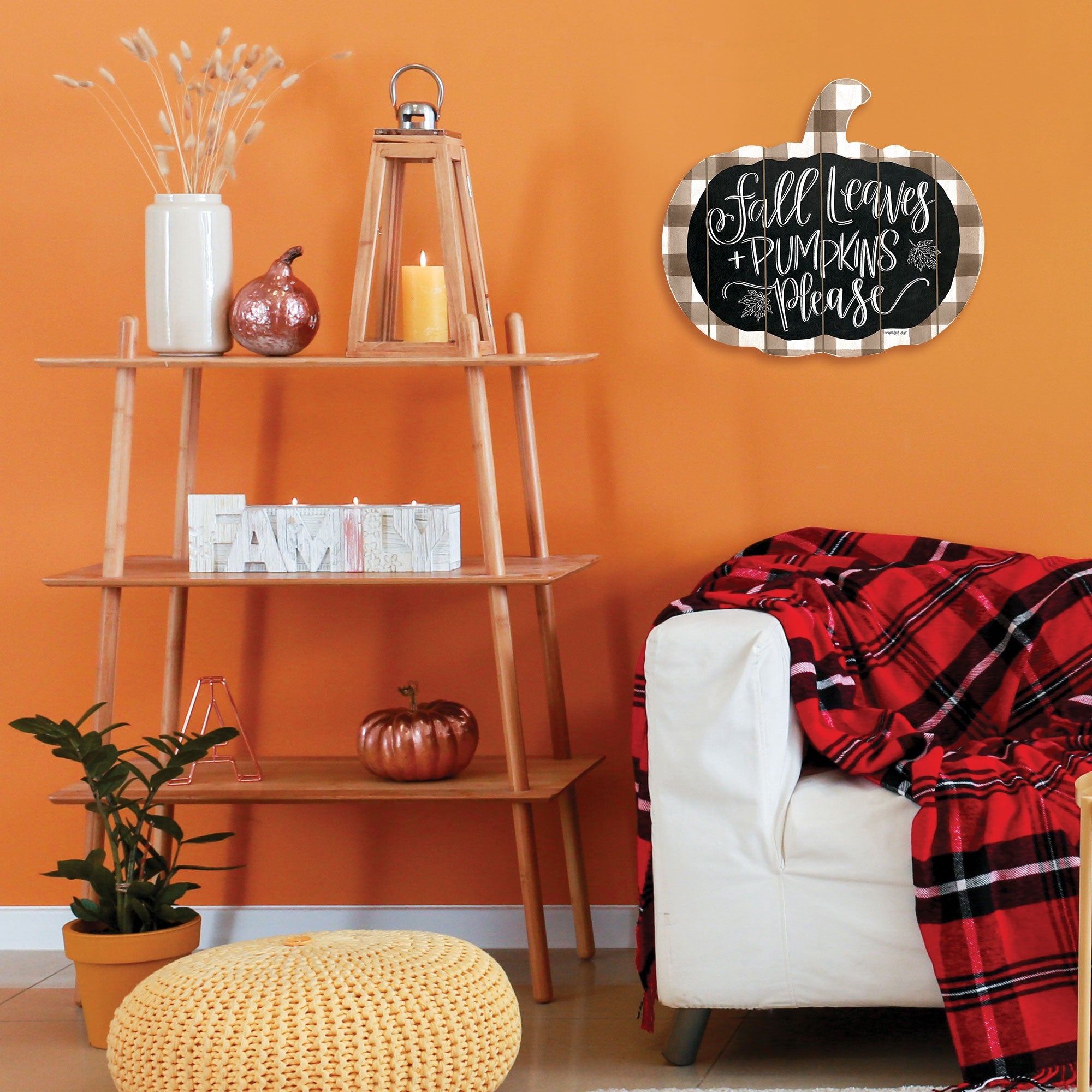 Fall Leaves and Pumpkins Please  Wall Art